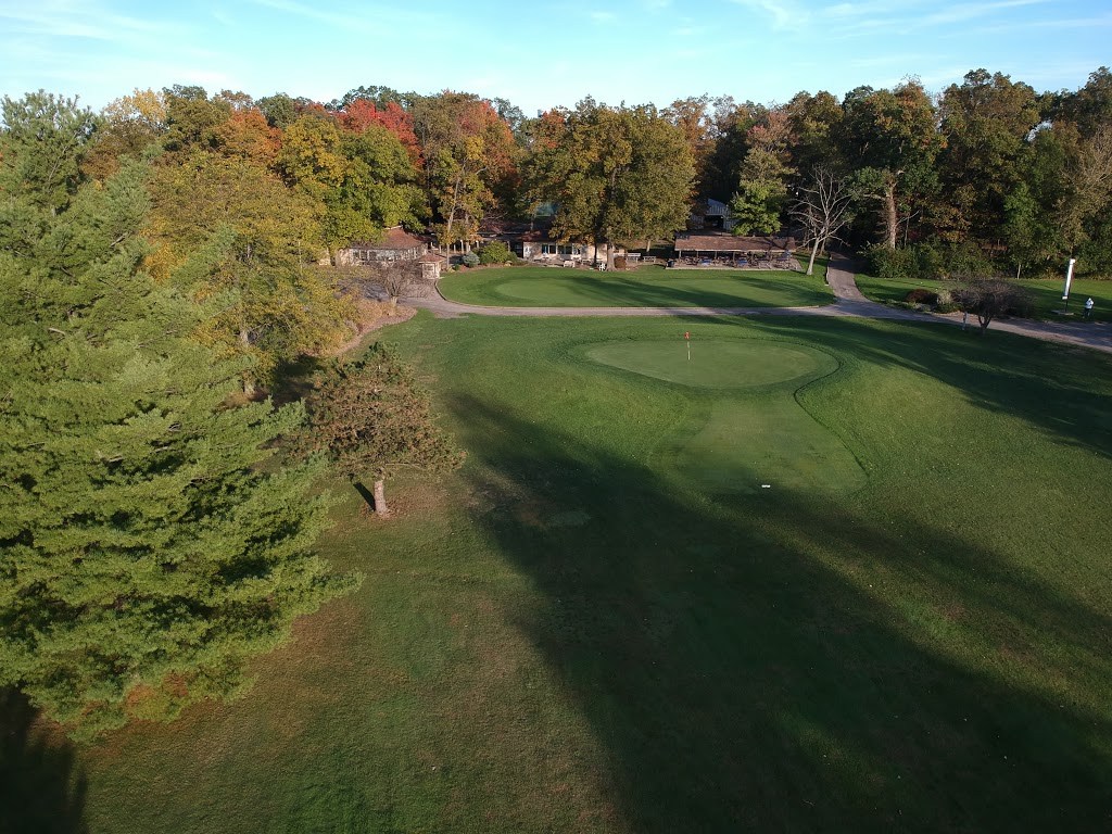 Aerial golf course view